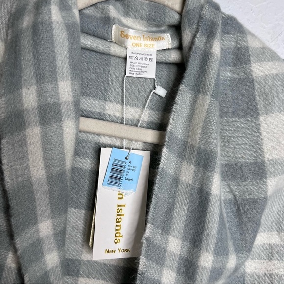 Seven Islands Cardigan Women One Size Draped Shawl Sweater Gray Open Front B18 - Picture 4 of 6